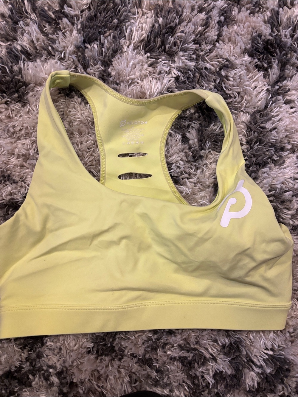 Peloton Lime Green Racerback Sports Bra with Logo